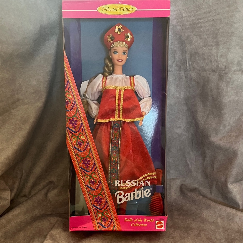 Mattel Russian Barbie in Red and Gold Attire